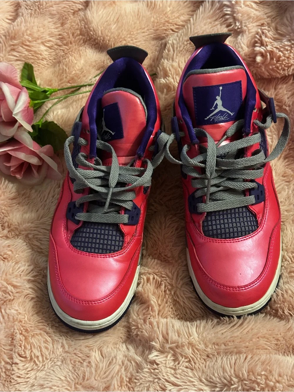 Jordan Kids Hot Pink and Purple Retro Basketball Sneakers